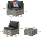 FHFO 7 Pieces Patio Furniture Set gray/gray set,Wicker Outdoor Conversation Set,Rattan Sectional Sofa Set FHFO 7 Pieces Patio Furniture Set gray/gray set,Wicker Outdoor Conversation Set,Rattan Sectional Sofa Set
