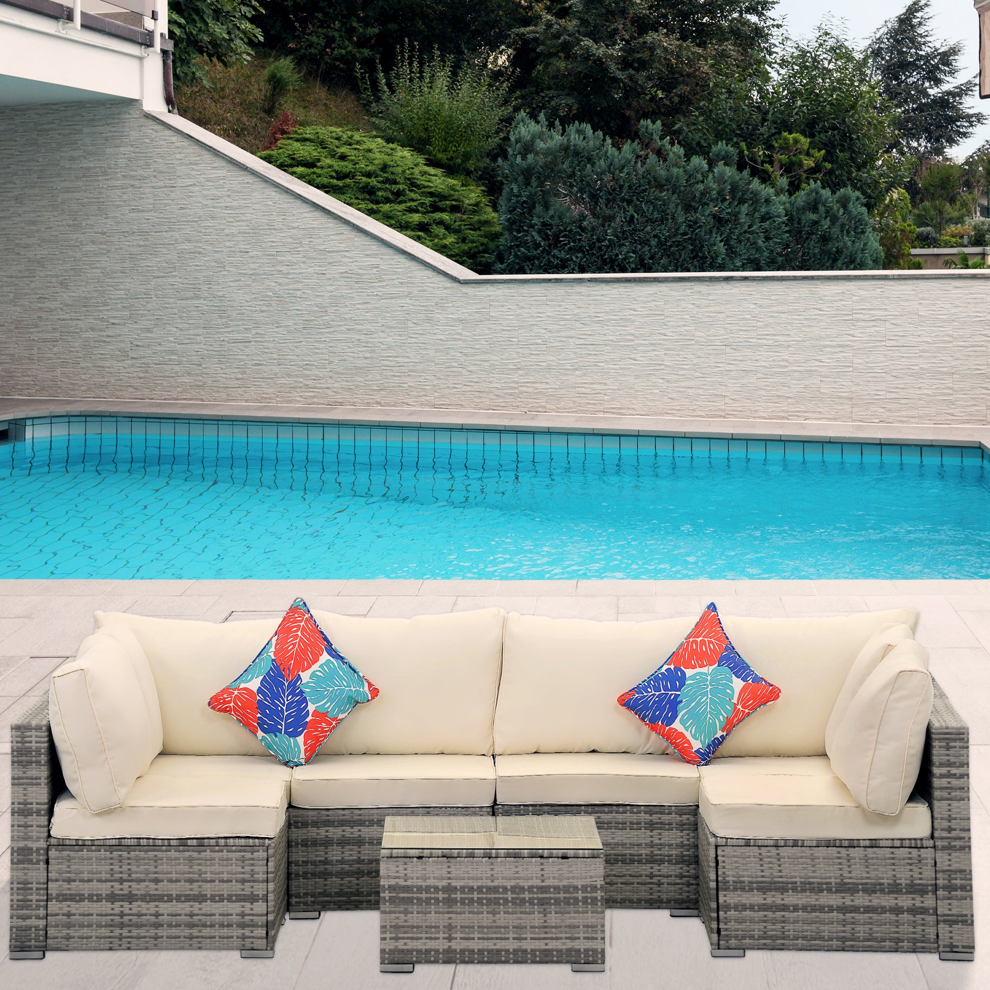 FHFO 7/8 Pieces Patio Furniture Set,Wicker Outdoor Conversation Set,Rattan Sectional Sofa Set FHFO 7/8 Pieces Patio Furniture Set,Wicker Outdoor Conversation Set,Rattan Sectional Sofa Set