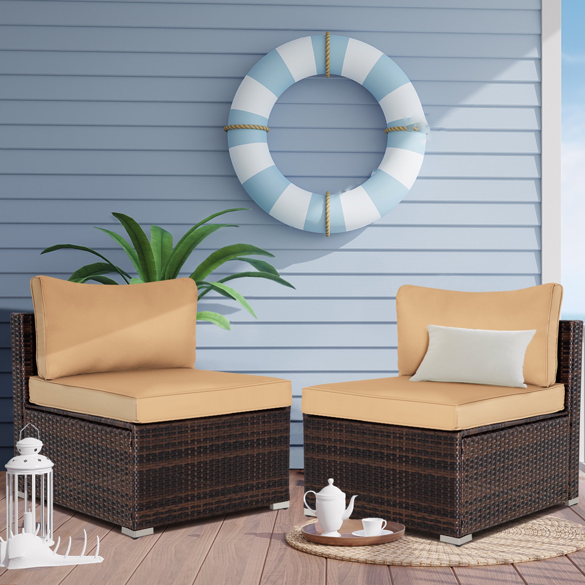 7 Pieces Outdoor Patio Furniture Set Modular Patio Set Wicker Outdoor Sectional Sofa Set PE Rattan Patio Conversation Sets with Cushions & Coffee Table for Outside, Garden, Poolside, Porch, Gray 7 Pieces Outdoor Patio Furniture Set Modular Patio Set Wicker Outdoor Sectional Sofa Set PE Rattan Patio Conversation Sets with Cushions & Coffee Table for Outside, Garden, Poolside, Porch, Gray