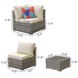FHFO 7/8 Pieces Patio Furniture Set,Wicker Outdoor Conversation Set,Rattan Sectional Sofa Set FHFO 7/8 Pieces Patio Furniture Set,Wicker Outdoor Conversation Set,Rattan Sectional Sofa Set