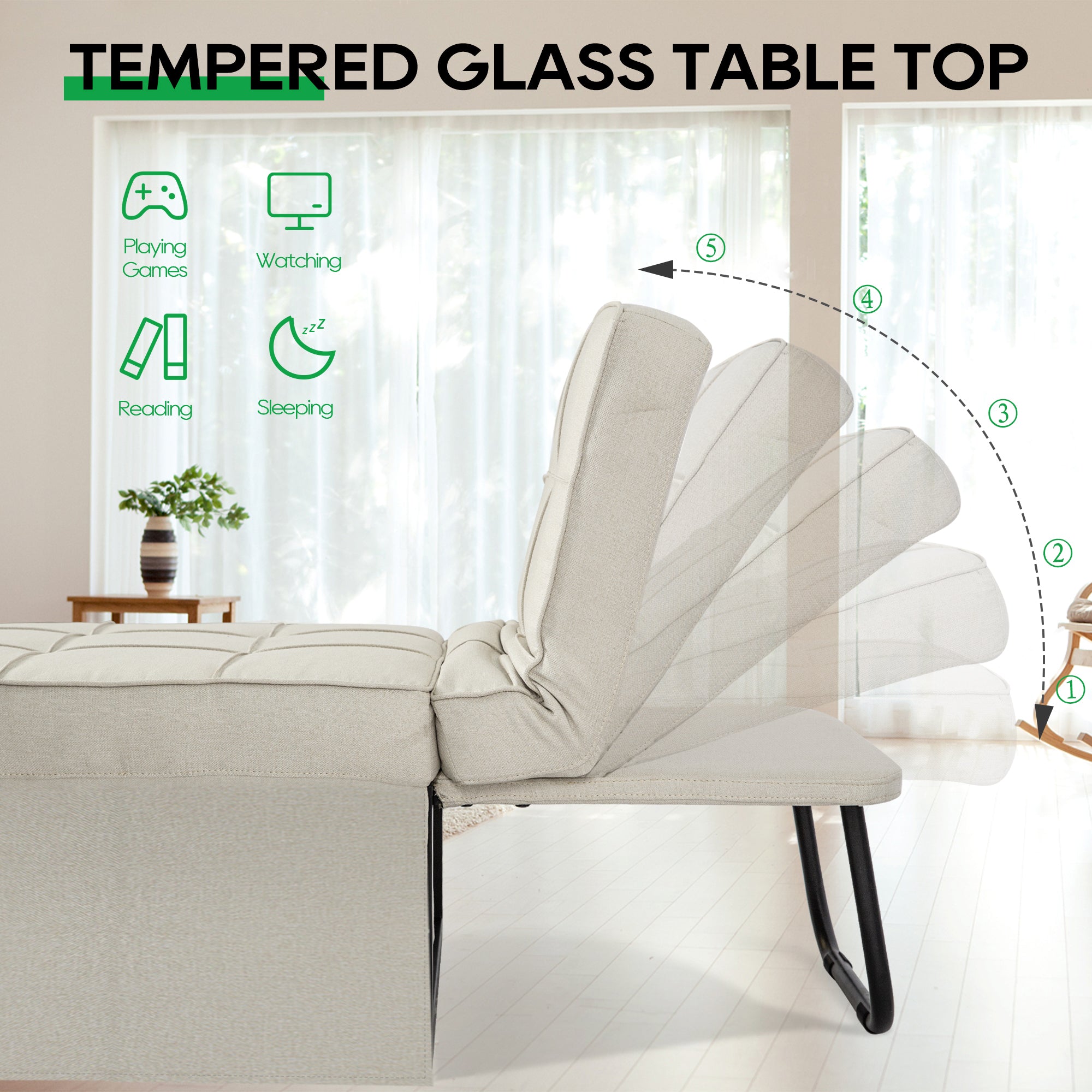 Convertible Sofa Bed,4 in 1 Multi Function Ottoman Bed,Assembly-Free Chair Bed Sleeper with Adjustable Backrest and Pillow Convertible Sofa Bed,4 in 1 Multi Function Ottoman Bed,Assembly-Free Chair Bed Sleeper with Adjustable Backrest and Pillow
