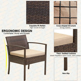 FHFO Outdoor Patio Furniture Set, 3 Pieces Patio Conversation Set, Wicker Rattan Bistro Table and Chairs with Cushions for Garden Balcony Backyard Porch Lawn, Black Rattan & Grey Cushion FHFO Outdoor Patio Furniture Set, 3 Pieces Patio Conversation Set, Wicker Rattan Bistro Table and Chairs with Cushions for Garden Balcony Backyard Porch Lawn, Black Rattan & Grey Cushion