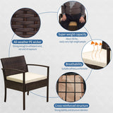 FHFO Outdoor Patio Furniture Set, 3 Pieces Patio Conversation Set, Wicker Rattan Bistro Table and Chairs with Cushions for Garden Balcony Backyard Porch Lawn, Black Rattan & Grey Cushion FHFO Outdoor Patio Furniture Set, 3 Pieces Patio Conversation Set, Wicker Rattan Bistro Table and Chairs with Cushions for Garden Balcony Backyard Porch Lawn, Black Rattan & Grey Cushion