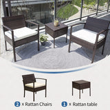 FHFO Outdoor Patio Furniture Set, 3 Pieces Patio Conversation Set, Wicker Rattan Bistro Table and Chairs with Cushions for Garden Balcony Backyard Porch Lawn, Black Rattan & Grey Cushion FHFO Outdoor Patio Furniture Set, 3 Pieces Patio Conversation Set, Wicker Rattan Bistro Table and Chairs with Cushions for Garden Balcony Backyard Porch Lawn, Black Rattan & Grey Cushion