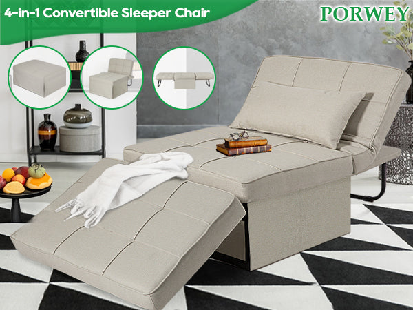 Convertible Sofa Bed,4 in 1 Multi Function Ottoman Bed,Assembly-Free Chair Bed Sleeper with Adjustable Backrest and Pillow Convertible Sofa Bed,4 in 1 Multi Function Ottoman Bed,Assembly-Free Chair Bed Sleeper with Adjustable Backrest and Pillow