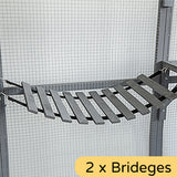 FHFO Catio Outdoor Cat House Enclosure for Multiple Cats, Wooden Cat Cage Condo for Outside with Bridges,Platforms,Small House,Weatherproof Roof - 74" H 111" L FHFO Catio Outdoor Cat House Enclosure for Multiple Cats, Wooden Cat Cage Condo for Outside with Bridges,Platforms,Small House,Weatherproof Roof - 74" H 111" L