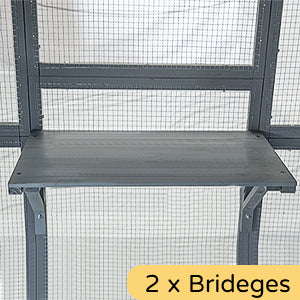 FHFO Catio Outdoor Cat House Enclosure for Multiple Cats, Wooden Cat Cage Condo for Outside with Bridges,Platforms,Small House,Weatherproof Roof - 74" H 111" L FHFO Catio Outdoor Cat House Enclosure for Multiple Cats, Wooden Cat Cage Condo for Outside with Bridges,Platforms,Small House,Weatherproof Roof - 74" H 111" L