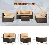 FHFO 7/8 Pieces Patio Furniture Set,Wicker Outdoor Conversation Set,Rattan Sectional Sofa Set w/Washable Cushions & Glass Coffee Table for Porch Poolside FHFO 7/8 Pieces Patio Furniture Set,Wicker Outdoor Conversation Set,Rattan Sectional Sofa Set w/Washable Cushions & Glass Coffee Table for Porch Poolside