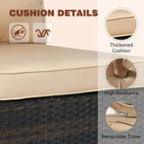 FHFO 7/8 Pieces Patio Furniture Set,Wicker Outdoor Conversation Set,Rattan Sectional Sofa Set w/Washable Cushions & Glass Coffee Table for Porch Poolside FHFO 7/8 Pieces Patio Furniture Set,Wicker Outdoor Conversation Set,Rattan Sectional Sofa Set w/Washable Cushions & Glass Coffee Table for Porch Poolside