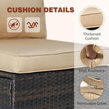 FHFO 7/8 Pieces Patio Furniture Set,Wicker Outdoor Conversation Set,Rattan Sectional Sofa Set w/Washable Cushions & Glass Coffee Table for Porch Poolside FHFO 7/8 Pieces Patio Furniture Set,Wicker Outdoor Conversation Set,Rattan Sectional Sofa Set w/Washable Cushions & Glass Coffee Table for Porch Poolside