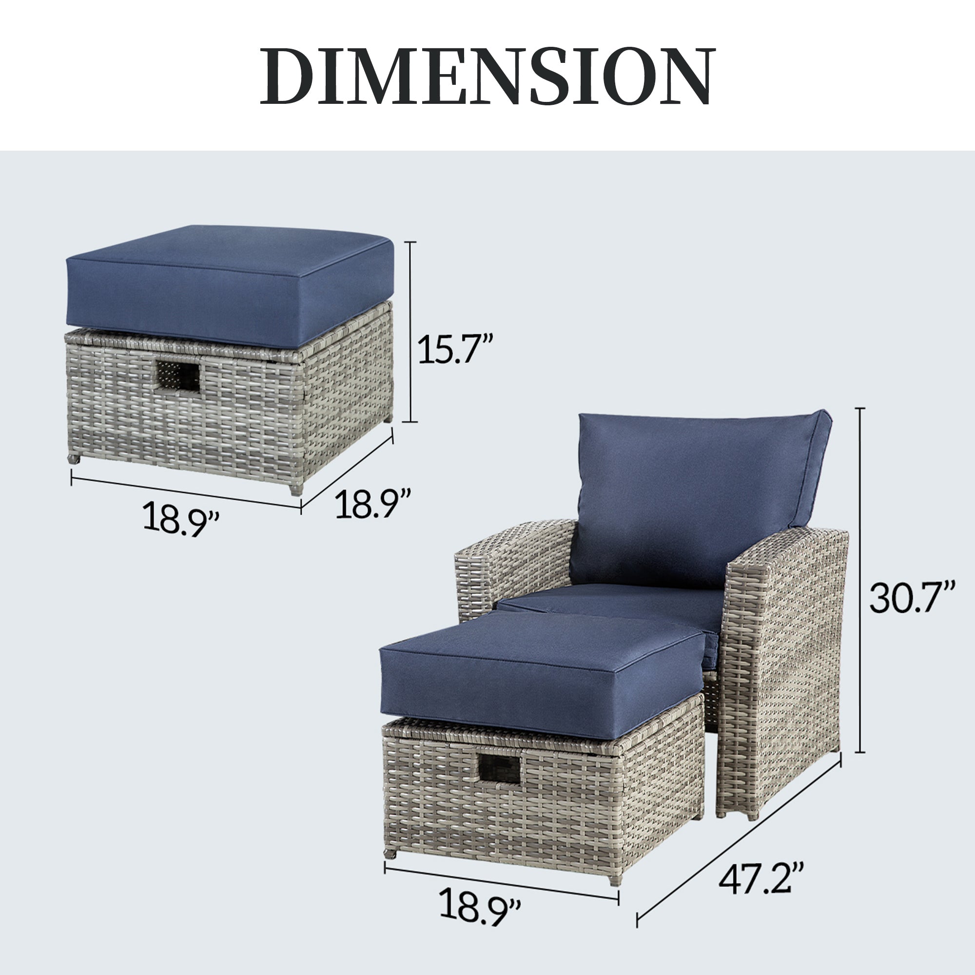 4-piece outdoor chat set, all-weather rattan patio chairs with footstool for patio, backyard and garden 4-piece outdoor chat set, all-weather rattan patio chairs with footstool for patio, backyard and garden