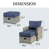 4-piece outdoor chat set, all-weather rattan patio chairs with footstool for patio, backyard and garden 4-piece outdoor chat set, all-weather rattan patio chairs with footstool for patio, backyard and garden