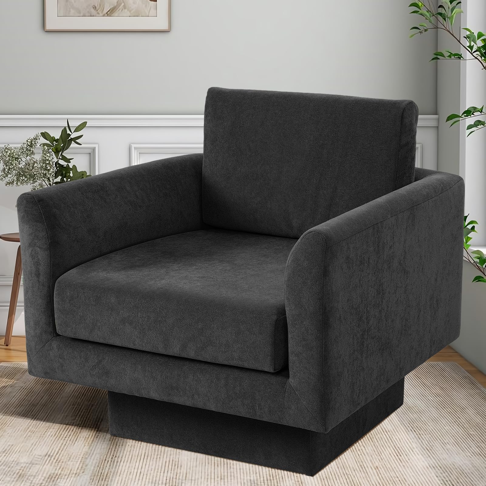 360°Swivel Accent Chair for Living Room,Chaise Lounge Indoor with Neck Support Pillow &Wide Armrests,Modern Swivel Chair for Office Couch, Reading Chair,Oversized Recliner. 360°Swivel Accent Chair for Living Room,Chaise Lounge Indoor with Neck Support Pillow &Wide Armrests,Modern Swivel Chair for Office Couch, Reading Chair,Oversized Recliner.