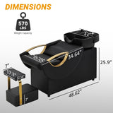 Shampoo Bowl and Chair Set for Salon, Backwash Barber Chair,ABS Plastic Shampoo Bowl Sink Unit w/Independent Footrest for Beauty Spa Barbershop Shampoo Bowl and Chair Set for Salon, Backwash Barber Chair,ABS Plastic Shampoo Bowl Sink Unit w/Independent Footrest for Beauty Spa Barbershop