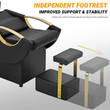 Shampoo Bowl and Chair Set for Salon, Backwash Barber Chair,ABS Plastic Shampoo Bowl Sink Unit w/Independent Footrest for Beauty Spa Barbershop Shampoo Bowl and Chair Set for Salon, Backwash Barber Chair,ABS Plastic Shampoo Bowl Sink Unit w/Independent Footrest for Beauty Spa Barbershop