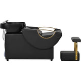 Shampoo Bowl and Chair Set for Salon, Backwash Barber Chair,ABS Plastic Shampoo Bowl Sink Unit w/Independent Footrest for Beauty Spa Barbershop Shampoo Bowl and Chair Set for Salon, Backwash Barber Chair,ABS Plastic Shampoo Bowl Sink Unit w/Independent Footrest for Beauty Spa Barbershop