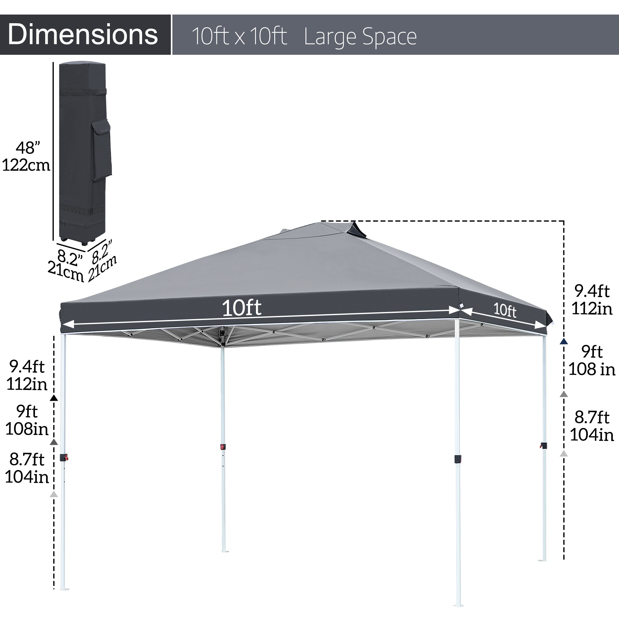 FHFO Canopy Tent 10x10ft Pop Up Gazebo Canopy Shade Outdoor Tent Waterproof&Sunscreen, High Density Silver Coated Oxford Tent,Adjustable Height,8 Stakes,4 Sandbags,4 Ropes,1 Carrying Bag,White FHFO Canopy Tent 10x10ft Pop Up Gazebo Canopy Shade Outdoor Tent Waterproof&Sunscreen, High Density Silver Coated Oxford Tent,Adjustable Height,8 Stakes,4 Sandbags,4 Ropes,1 Carrying Bag,White