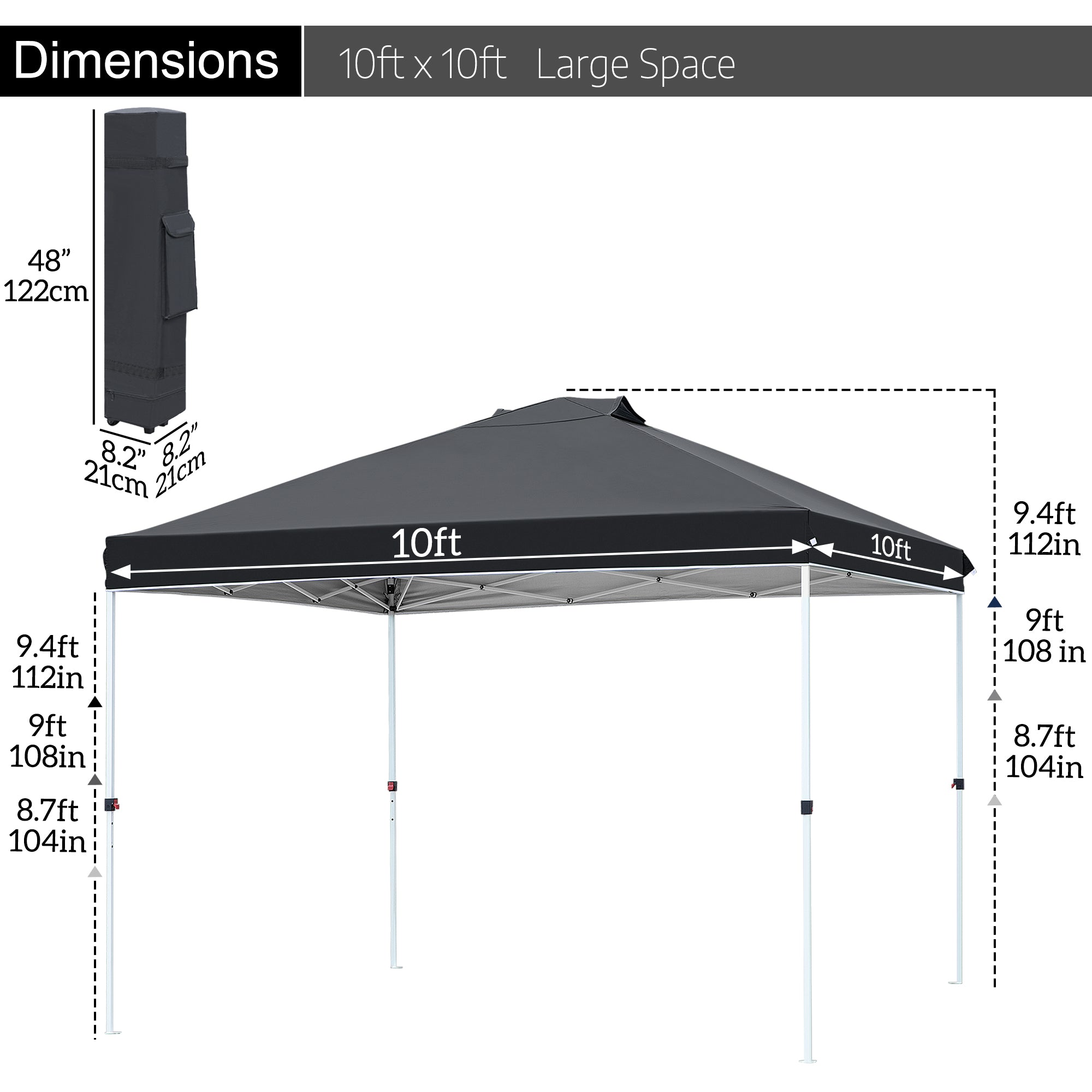 FHFO Canopy Tent 10x10ft Pop Up Gazebo Canopy Shade Outdoor Tent Waterproof&Sunscreen, High Density Silver Coated Oxford Tent,Adjustable Height,8 Stakes,4 Sandbags,4 Ropes,1 Carrying Bag,White FHFO Canopy Tent 10x10ft Pop Up Gazebo Canopy Shade Outdoor Tent Waterproof&Sunscreen, High Density Silver Coated Oxford Tent,Adjustable Height,8 Stakes,4 Sandbags,4 Ropes,1 Carrying Bag,White