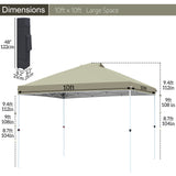 FHFO Canopy Tent 10x10ft Pop Up Gazebo Canopy Shade Outdoor Tent Waterproof&Sunscreen, High Density Silver Coated Oxford Tent,Adjustable Height,8 Stakes,4 Sandbags,4 Ropes,1 Carrying Bag,White FHFO Canopy Tent 10x10ft Pop Up Gazebo Canopy Shade Outdoor Tent Waterproof&Sunscreen, High Density Silver Coated Oxford Tent,Adjustable Height,8 Stakes,4 Sandbags,4 Ropes,1 Carrying Bag,White