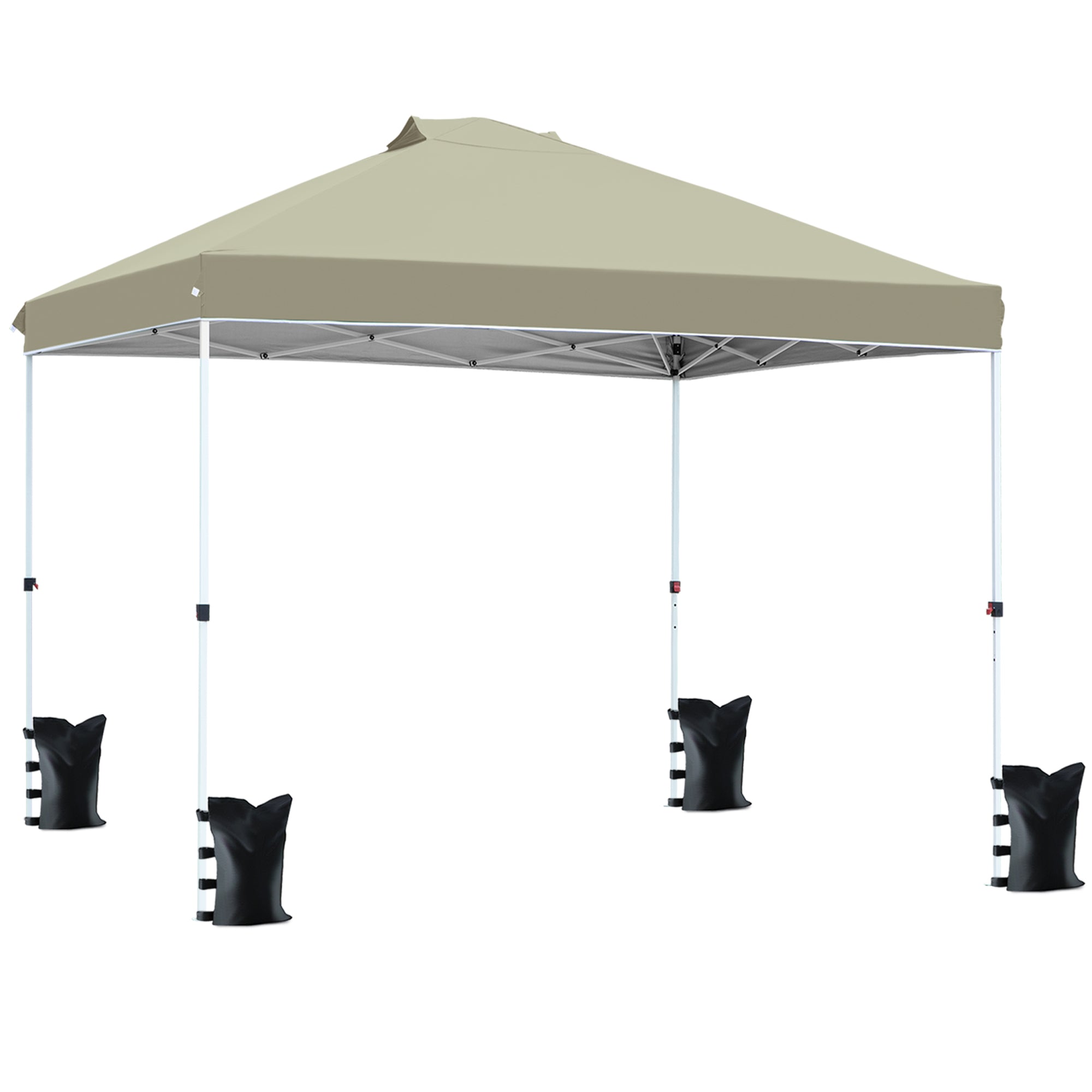 FHFO Canopy Tent 10x10ft Pop Up Gazebo Canopy Shade Outdoor Tent Waterproof&Sunscreen, High Density Silver Coated Oxford Tent,Adjustable Height,8 Stakes,4 Sandbags,4 Ropes,1 Carrying Bag,White FHFO Canopy Tent 10x10ft Pop Up Gazebo Canopy Shade Outdoor Tent Waterproof&Sunscreen, High Density Silver Coated Oxford Tent,Adjustable Height,8 Stakes,4 Sandbags,4 Ropes,1 Carrying Bag,White