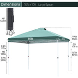 FHFO Canopy Tent 10x10ft Pop Up Gazebo Canopy Shade Outdoor Tent Waterproof&Sunscreen, High Density Silver Coated Oxford Tent,Adjustable Height,8 Stakes,4 Sandbags,4 Ropes,1 Carrying Bag,White FHFO Canopy Tent 10x10ft Pop Up Gazebo Canopy Shade Outdoor Tent Waterproof&Sunscreen, High Density Silver Coated Oxford Tent,Adjustable Height,8 Stakes,4 Sandbags,4 Ropes,1 Carrying Bag,White