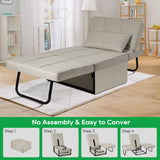 Convertible Sofa Bed,4 in 1 Multi Function Ottoman Bed,Assembly-Free Chair Bed Sleeper with Adjustable Backrest and Pillow