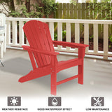 FHFO Outdoor Adirondack Chair,Weather Resistant Plastic Resin Chair for Outside Deck Garden Backyard Balcony