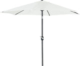 FHFO 9' Patio Outdoor Table Umbrella Large Sun Market Umbrella with Easy Push Button Tilt and Crank, 6 Sturdy Ribs Fade Resistant Waterproof for Beach, Pool, Deck, Backyard