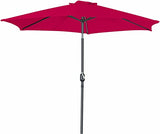 FHFO 9' Patio Outdoor Table Umbrella Large Sun Market Umbrella with Easy Push Button Tilt and Crank, 6 Sturdy Ribs Fade Resistant Waterproof for Beach, Pool, Deck, Backyard