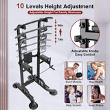 FHFO Power Tower Dip Station Pull Up Bar for Home Gym, Adjustable Height Multi-Function Workout Equipment Strength Training Machine for Men Women