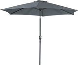 FHFO 9' Patio Outdoor Table Umbrella Large Sun Market Umbrella with Easy Push Button Tilt and Crank, 6 Sturdy Ribs Fade Resistant Waterproof for Beach, Pool, Deck, Backyard