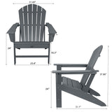 FHFO Outdoor Adirondack Chair,Weather Resistant Plastic Resin Chair for Outside Deck Garden Backyard Balcony