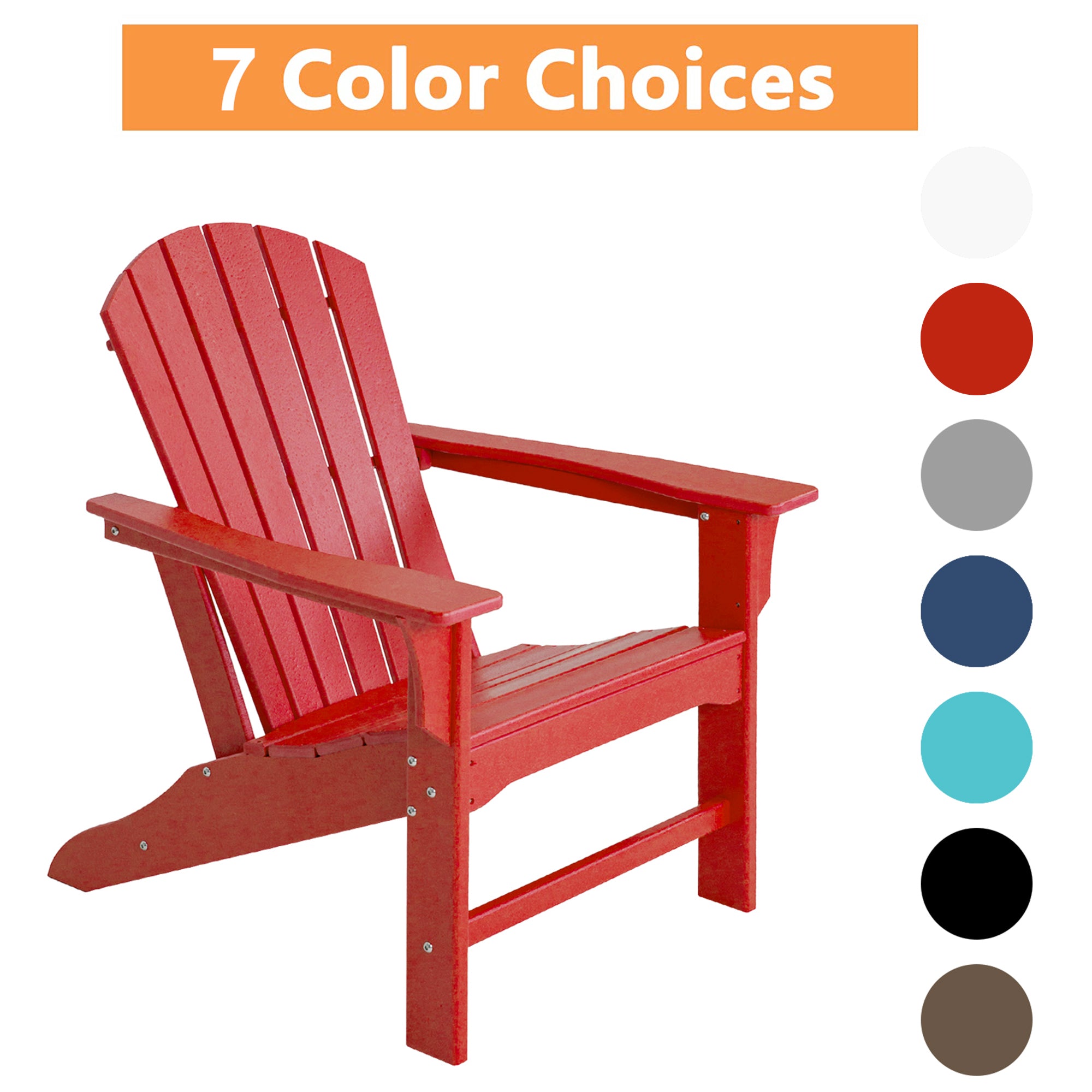 FHFO Outdoor Adirondack Chair,Weather Resistant Plastic Resin Chair for Outside Deck Garden Backyard Balcony