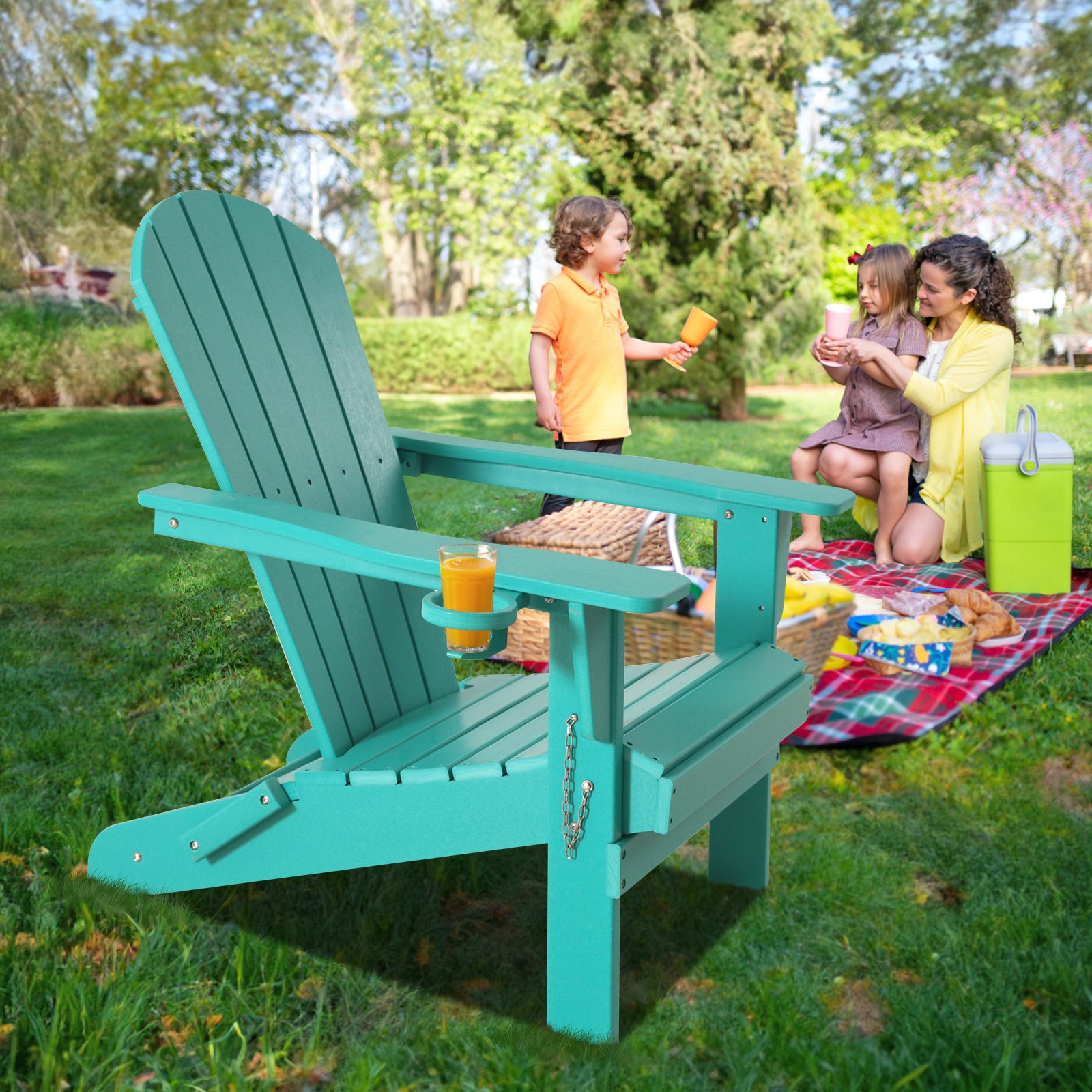 FHFO Adirondack Chairs set,Patio Outdoor Chairs,Fire Pit Chairs,Plastic Resin Deck Chair Weather Resistant Lounge Chair