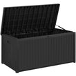 FHFO 120 Gallon Outdoor Storage Box ,Large Plastic Resin Box Waterproof with Lids for Patio Furniture Covers, Towels, Garden Tools, Toys, Black