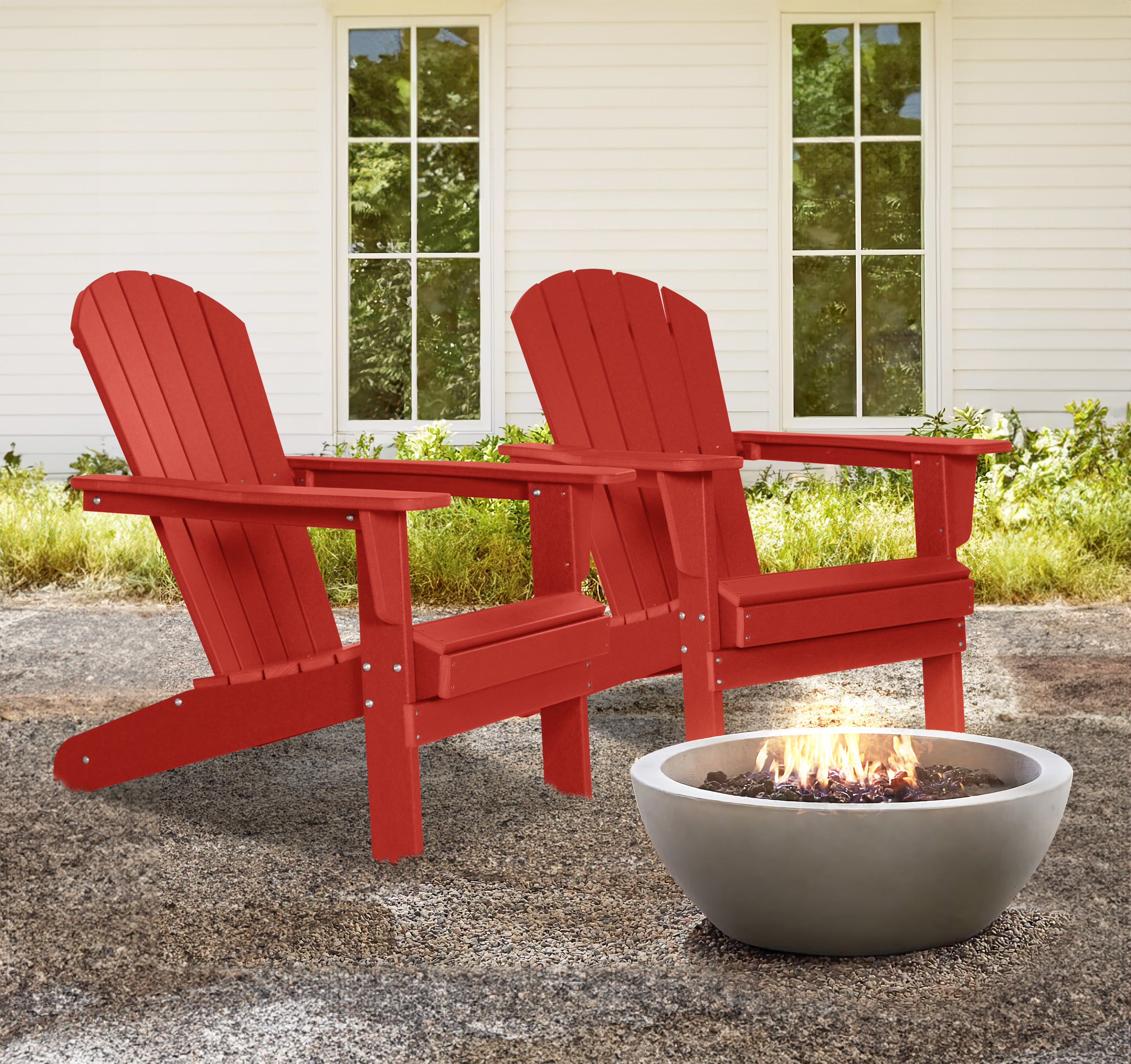 FHFO Adirondack Chairs set,Patio Outdoor Chairs,Fire Pit Chairs,Plastic Resin Deck Chair Weather Resistant Lounge Chair