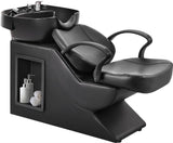 Shampoo Bowl and Chair Set for Salon, Backwash Barber Chair,ABS Plastic Shampoo Bowl Sink Unit w/Independent Footrest for Beauty Spa Barbershop