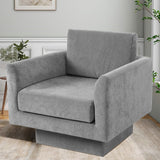 360°Swivel Accent Chair for Living Room,Chaise Lounge Indoor with Neck Support Pillow &Wide Armrests,Modern Swivel Chair for Office Couch, Reading Chair,Oversized Recliner.