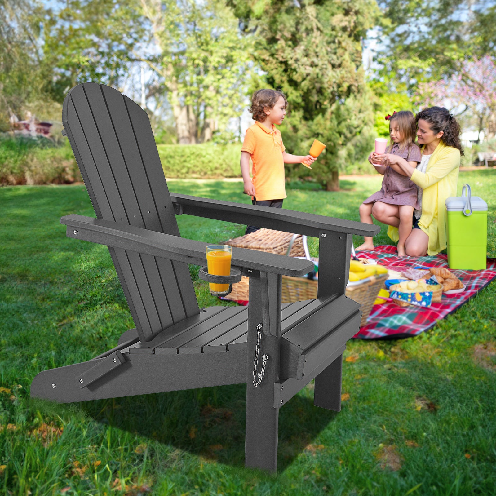 FHFO Adirondack Chairs set,Patio Outdoor Chairs,Fire Pit Chairs,Plastic Resin Deck Chair Weather Resistant Lounge Chair