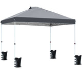 FHFO Canopy Tent 10x10ft Pop Up Gazebo Canopy Shade Outdoor Tent Waterproof&Sunscreen, High Density Silver Coated Oxford Tent,Adjustable Height,8 Stakes,4 Sandbags,4 Ropes,1 Carrying Bag,White