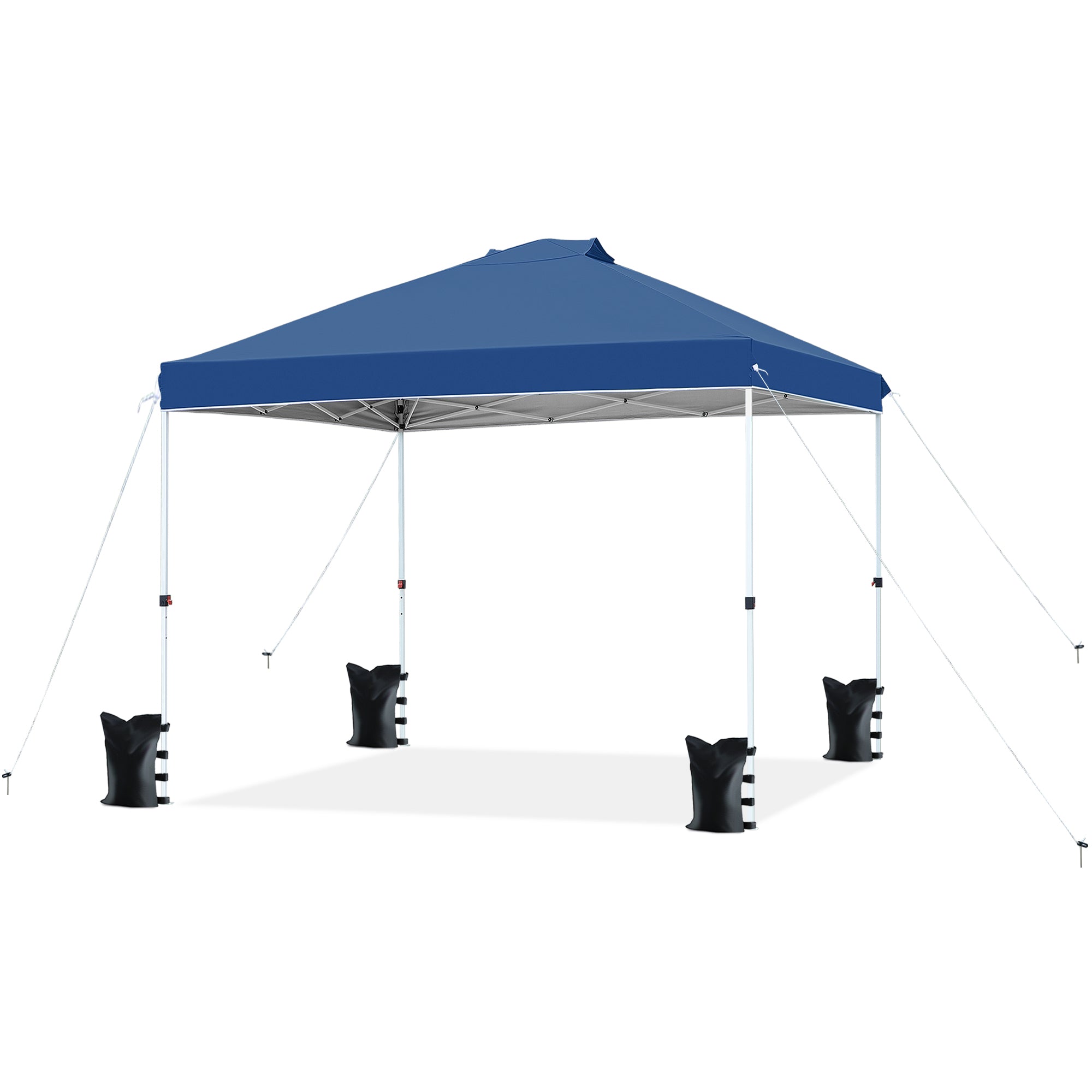 FHFO Canopy Tent 10x10ft Pop Up Gazebo Canopy Shade Outdoor Tent Waterproof&Sunscreen, High Density Silver Coated Oxford Tent,Adjustable Height,8 Stakes,4 Sandbags,4 Ropes,1 Carrying Bag,White