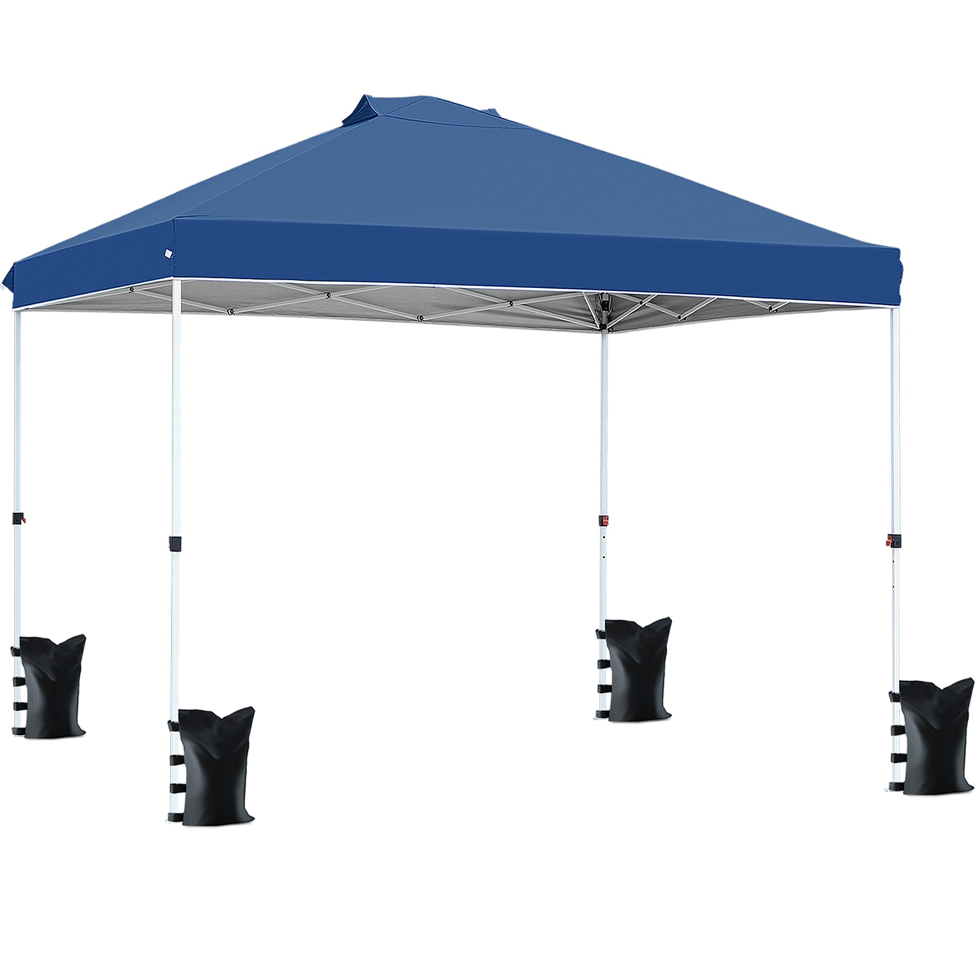 FHFO Canopy Tent 10x10ft Pop Up Gazebo Canopy Shade Outdoor Tent Waterproof&Sunscreen, High Density Silver Coated Oxford Tent,Adjustable Height,8 Stakes,4 Sandbags,4 Ropes,1 Carrying Bag,White