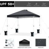 FHFO Canopy Tent 10x10ft Pop Up Gazebo Canopy Shade Outdoor Tent Waterproof&Sunscreen, High Density Silver Coated Oxford Tent,Adjustable Height,8 Stakes,4 Sandbags,4 Ropes,1 Carrying Bag,White