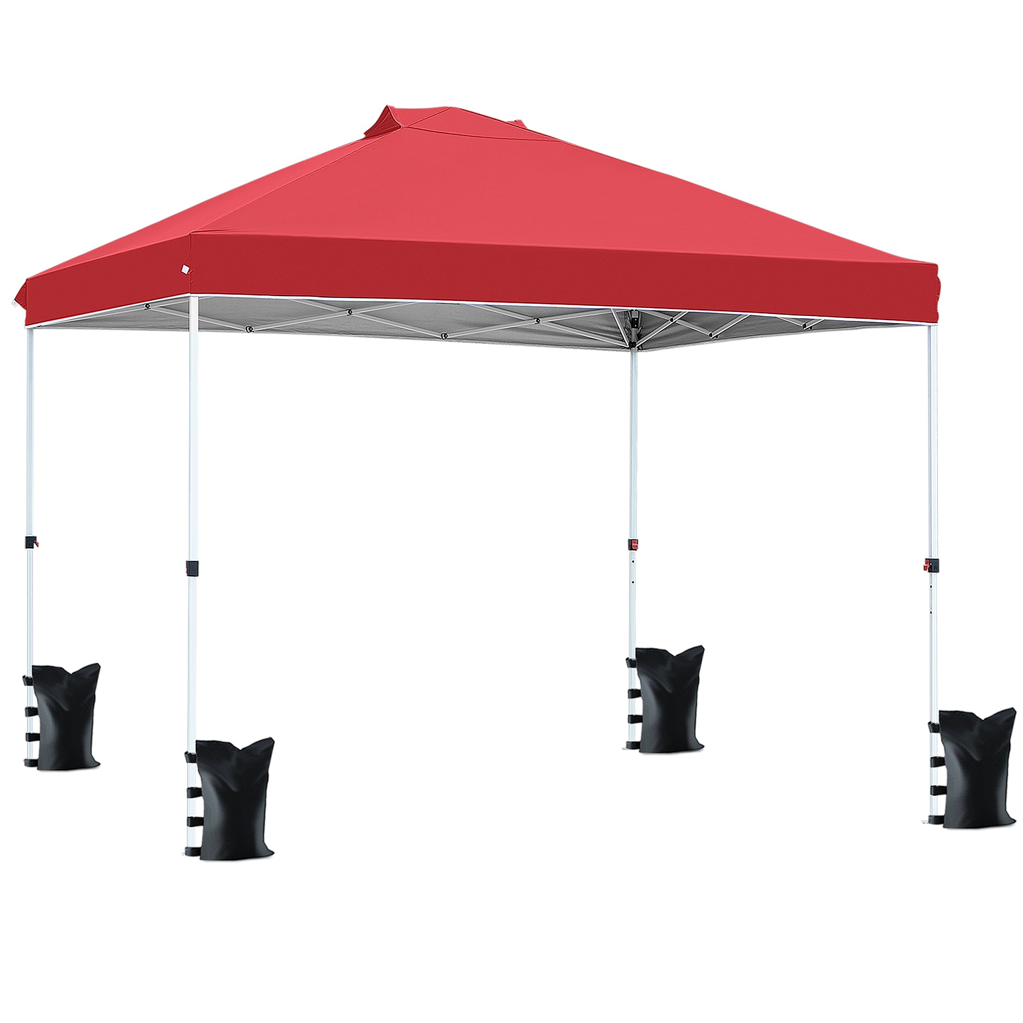 FHFO Canopy Tent 10x10ft Pop Up Gazebo Canopy Shade Outdoor Tent Waterproof&Sunscreen, High Density Silver Coated Oxford Tent,Adjustable Height,8 Stakes,4 Sandbags,4 Ropes,1 Carrying Bag,White