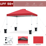 FHFO Canopy Tent 10x10ft Pop Up Gazebo Canopy Shade Outdoor Tent Waterproof&Sunscreen, High Density Silver Coated Oxford Tent,Adjustable Height,8 Stakes,4 Sandbags,4 Ropes,1 Carrying Bag,White