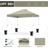 FHFO Canopy Tent 10x10ft Pop Up Gazebo Canopy Shade Outdoor Tent Waterproof&Sunscreen, High Density Silver Coated Oxford Tent,Adjustable Height,8 Stakes,4 Sandbags,4 Ropes,1 Carrying Bag,White