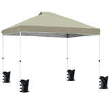 FHFO Canopy Tent 10x10ft Pop Up Gazebo Canopy Shade Outdoor Tent Waterproof&Sunscreen, High Density Silver Coated Oxford Tent,Adjustable Height,8 Stakes,4 Sandbags,4 Ropes,1 Carrying Bag,White