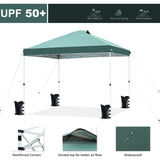 FHFO Canopy Tent 10x10ft Pop Up Gazebo Canopy Shade Outdoor Tent Waterproof&Sunscreen, High Density Silver Coated Oxford Tent,Adjustable Height,8 Stakes,4 Sandbags,4 Ropes,1 Carrying Bag,White