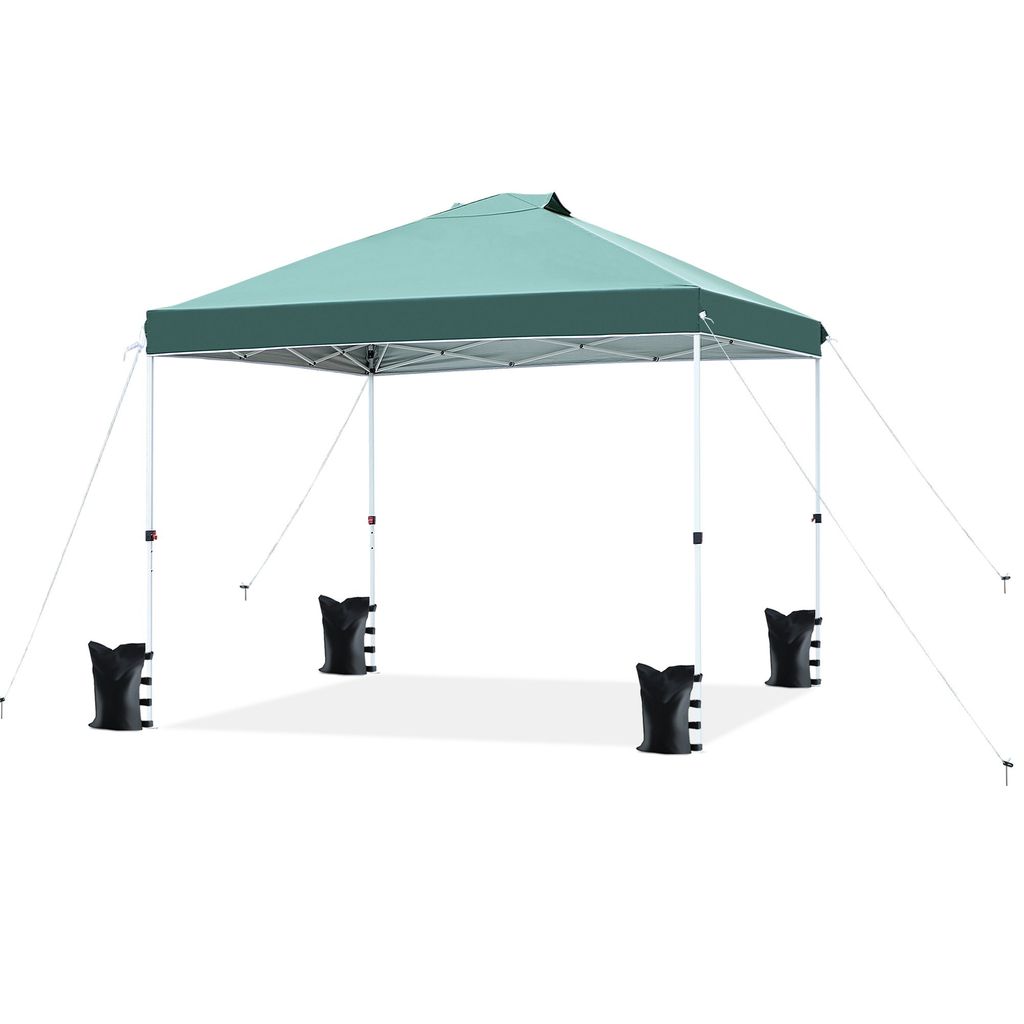 FHFO Canopy Tent 10x10ft Pop Up Gazebo Canopy Shade Outdoor Tent Waterproof&Sunscreen, High Density Silver Coated Oxford Tent,Adjustable Height,8 Stakes,4 Sandbags,4 Ropes,1 Carrying Bag,White